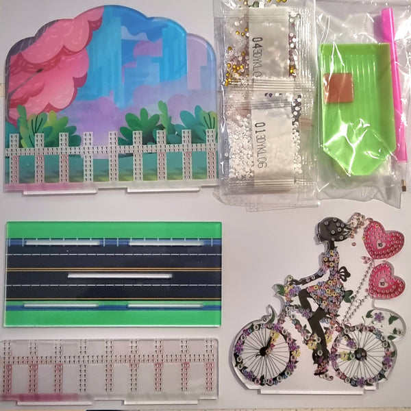 3D Diamond Painting Model - Lady on Bike