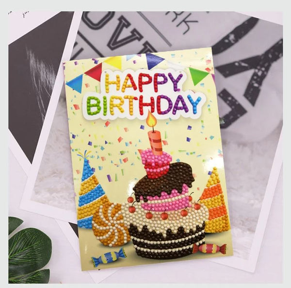 Diamond Painting Birthday Cards - 6 pack