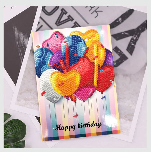 Diamond Painting Birthday Cards - 6 pack