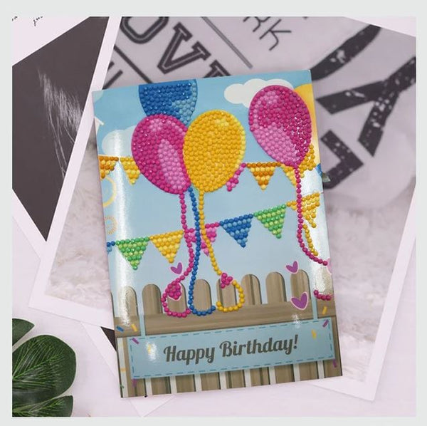 Diamond Painting Birthday Cards - 6 pack