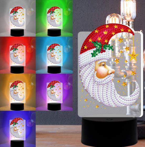 Diamond Painting DP22 LED Seven Changing Colour Light Christmas Santa Face