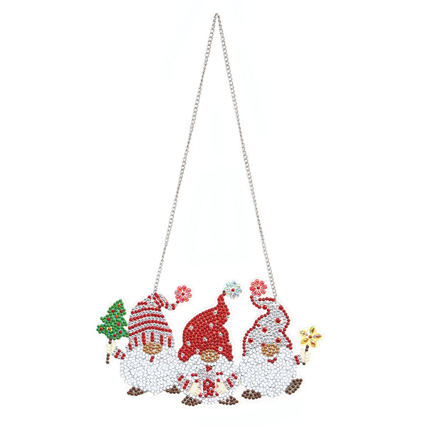 Diamond Painting Hanging Christmas Ornament - Christmas Gnomes 3