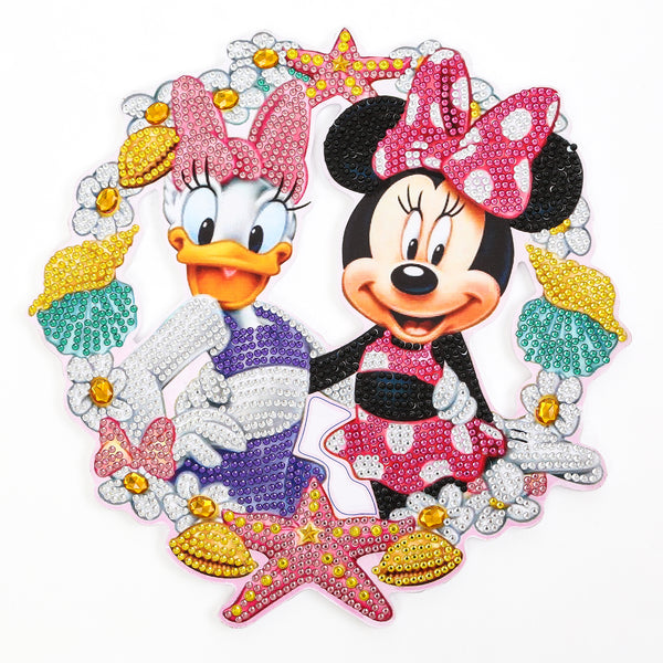 Diamond Painting Small Wreath - Cartoon Duck and Mouse