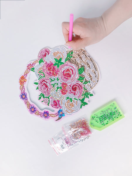 Diamond Painting Small Hanging Wreath - Flower Basket