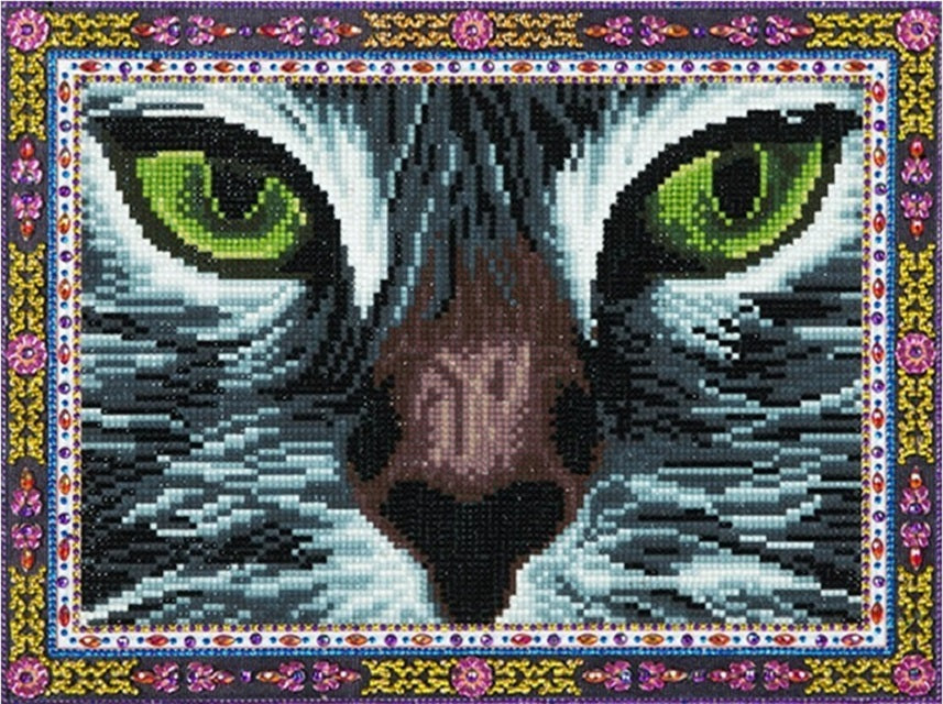 Special Shape Diamond Paintings - Cat Face - 30cm x 40cm