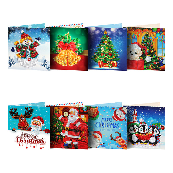 Diamond Painting Christmas Cards - 8 pack