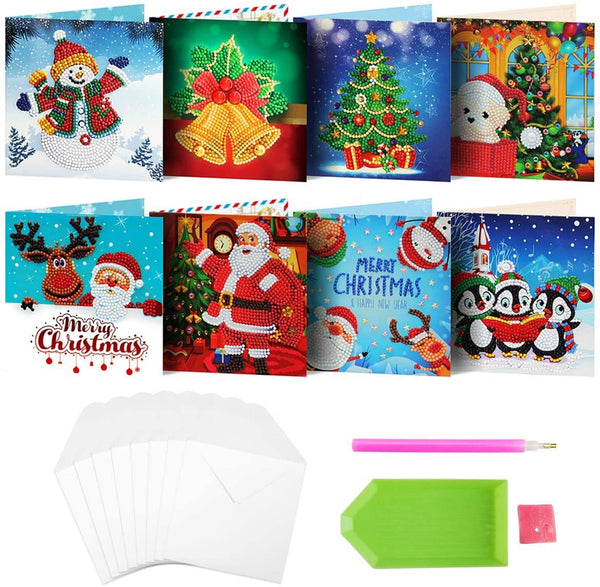 Diamond Painting Christmas Cards - 8 pack