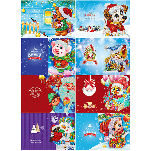 Diamond Painting Christmas Cards - 8 pack