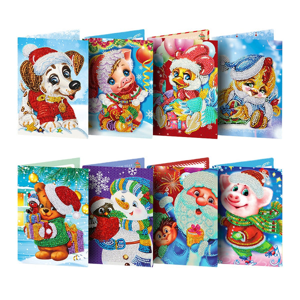 Diamond Painting Christmas Cards - 8 pack