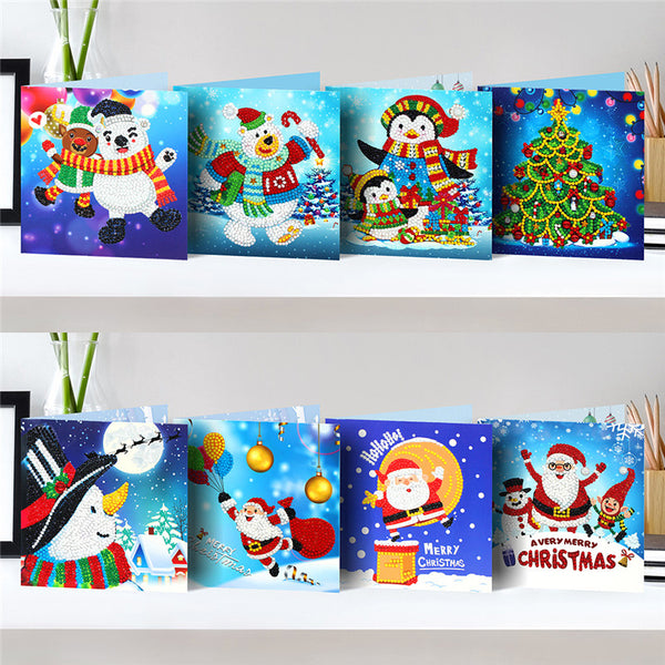 Diamond Painting Christmas Cards - 8 pack