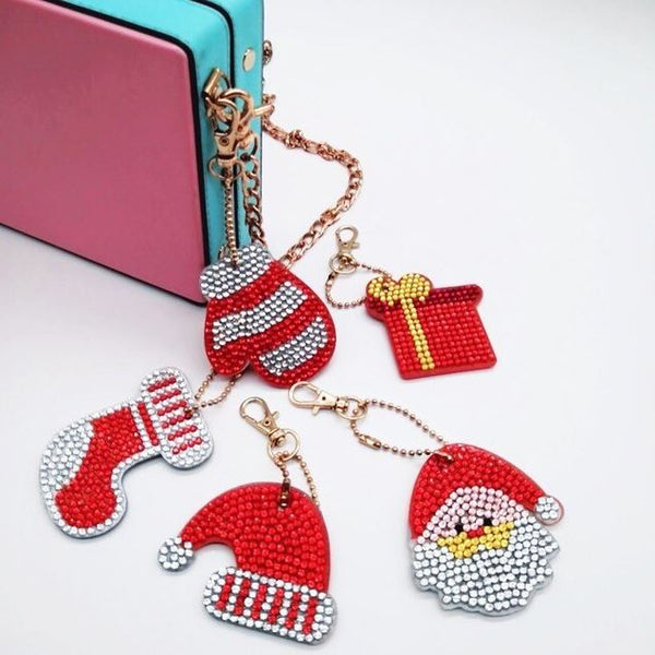 Diamond Painting Keychains - Christmas 5 Pack
