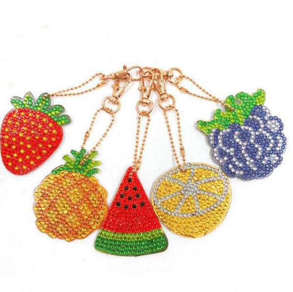 Diamond Painting Keychains - Fruit 5 Pack