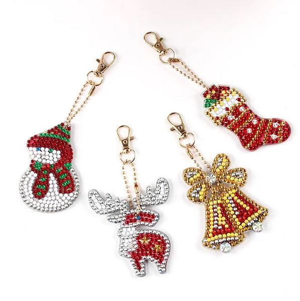 Diamond Painting Keychains - Christmas 4 Pack