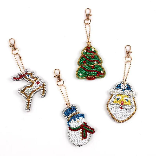 Diamond Painting Keychains - Christmas 4 Pack