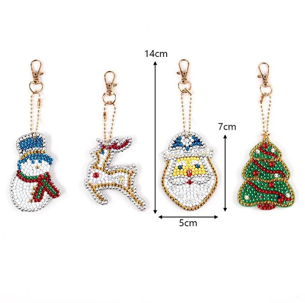 Diamond Painting Keychains - Christmas 4 Pack