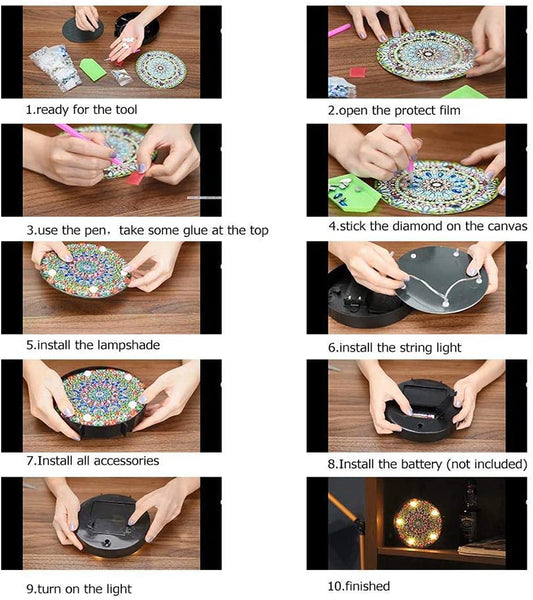 Diamond Painting LED Light - Mandala Hand