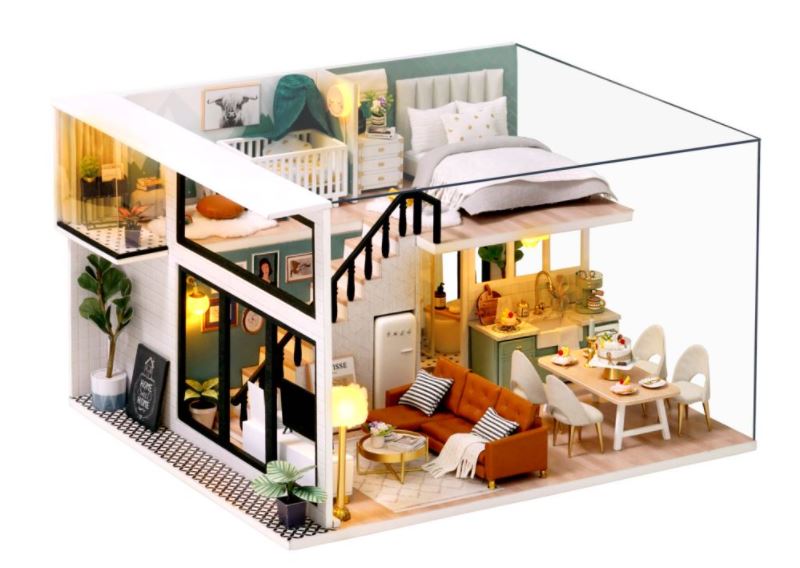 Comfortable Life Loft Apartment Miniature D.I.Y Kit