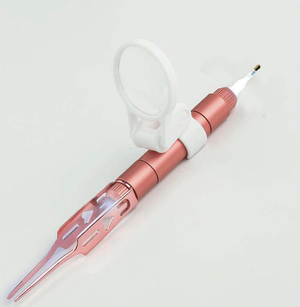 Diamond Painting LED Pen With Tweezers and Magnifying Glass