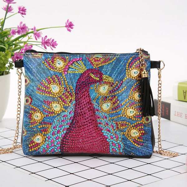 Diamond Painting Peacock Shoulder Bag