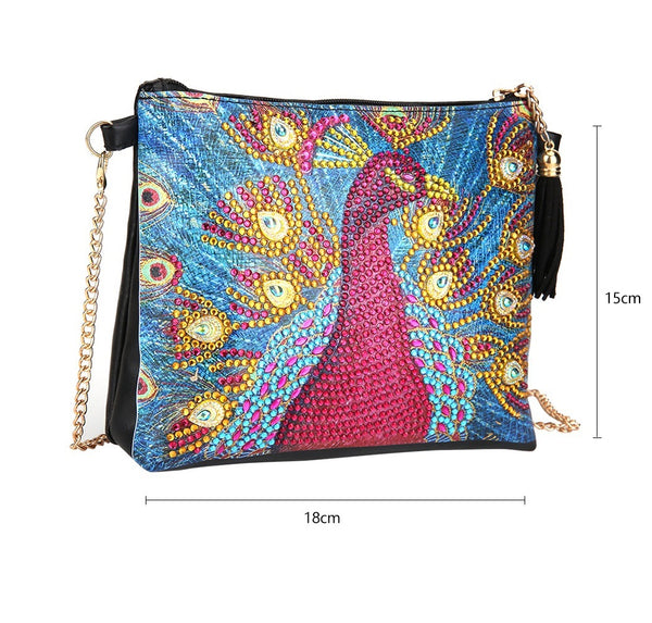 Diamond Painting Peacock Shoulder Bag