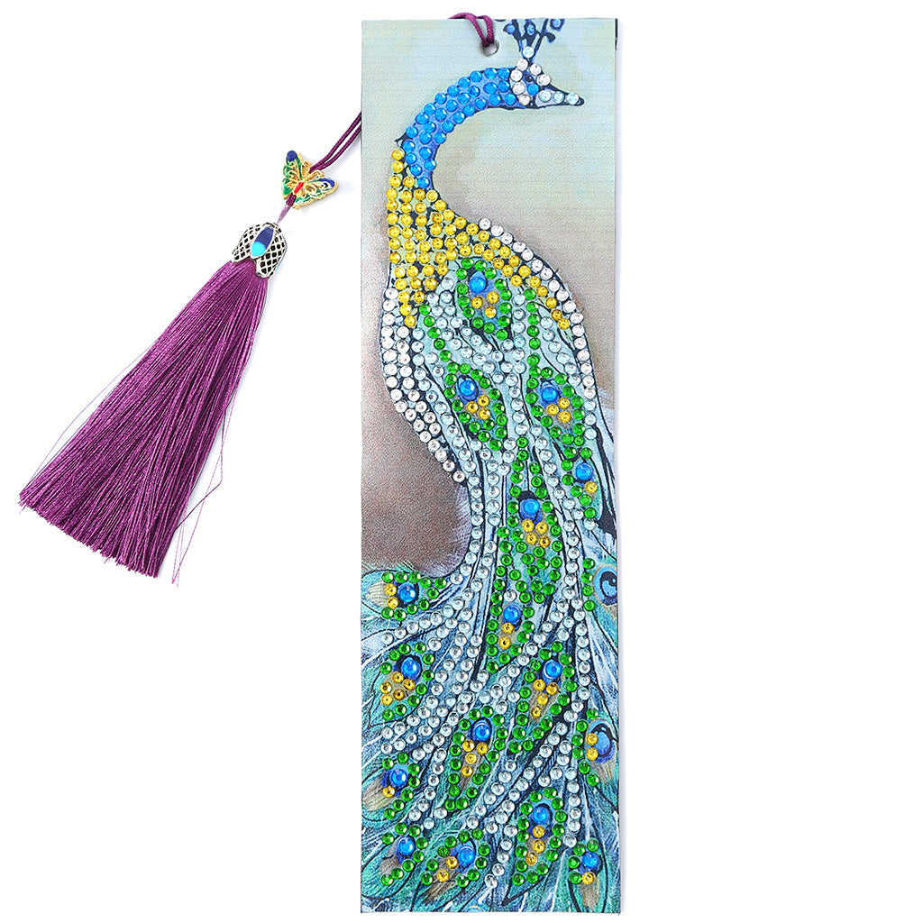 Diamond Painting Bookmark Kits - 1 Pack Peacock