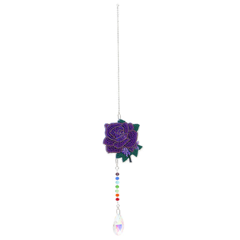 Diamond Painting Suncatcher - Purple Rose