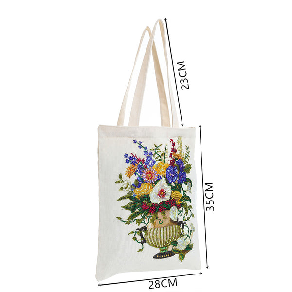 Diamond Painting Flowers Shopping Bag
