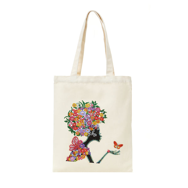 Diamond Painting Flower Lady Shopping Bag