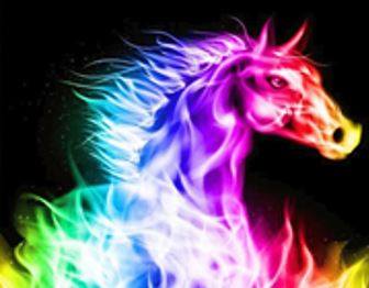 Diamond Painting - Colorful Flame Horse - 50cm x 70cm Square Bead Only