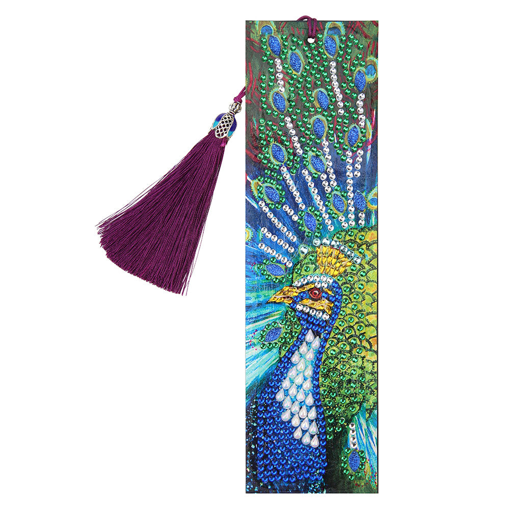 Diamond Painting Bookmark Kits - 1 Pack Peacock