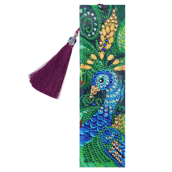 Diamond Painting Bookmark Kits - 1 Pack Peacock