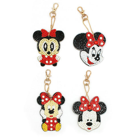 Diamond Painting Keychains - Cartoon Mouse girl 4 Pack