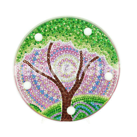 Diamond Painting LED Light - Green Mandala Tree