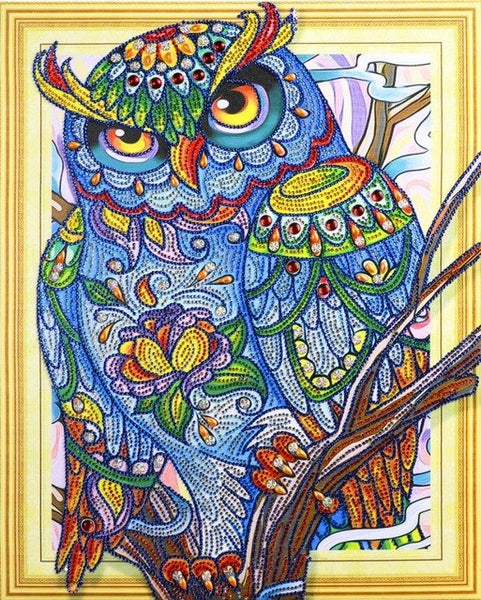 Special Shape Diamond Paintings - Owl - 40cm x 50cm