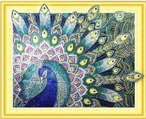 Special Shape Diamond Paintings - Peacock - 40cm x 50cm