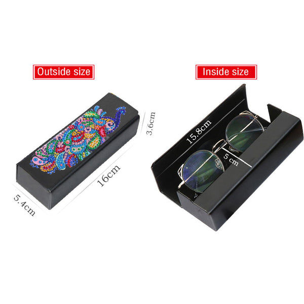 Diamond Painting Glasses Case - Peacock