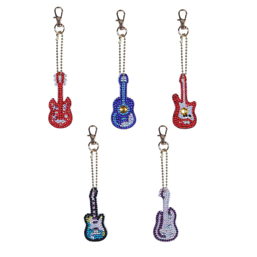 Diamond Painting Keychains - Guitars 5 Pack