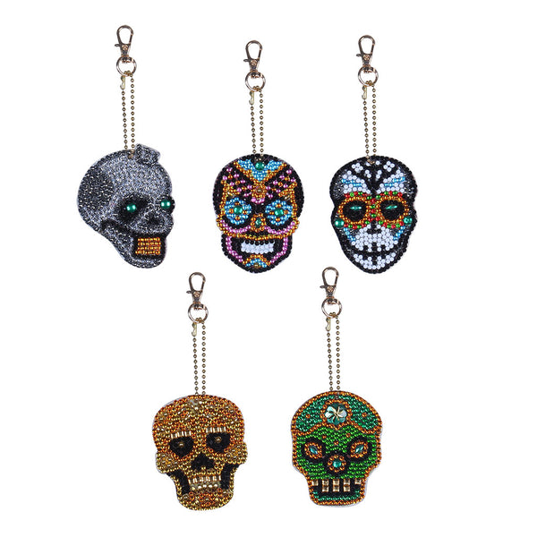 Diamond Painting Keychains - Skulls 5 Pack