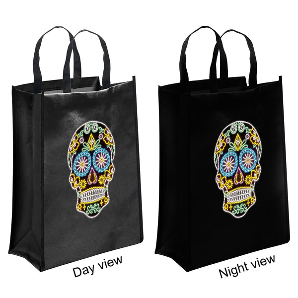 Diamond Painting Skull Glow in the Dark Shopping Bag