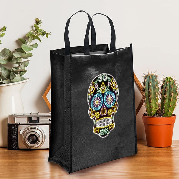 Diamond Painting Skull Glow in the Dark Shopping Bag