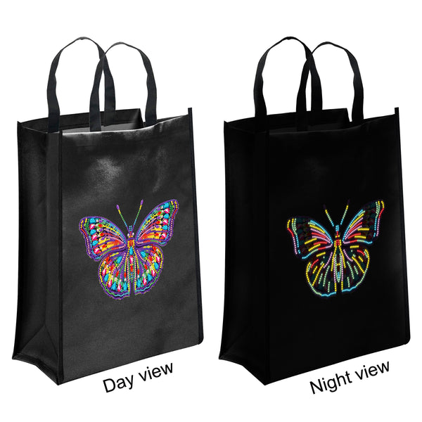 Diamond Painting Butterfly Glow in the Dark Shopping Bag