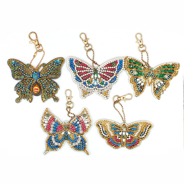Diamond Painting Keychains - Butterfly 5 Pack