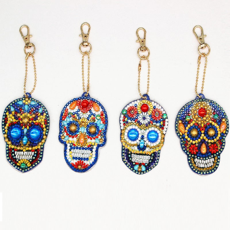 Diamond Painting Keychains - Skulls 4 Pack