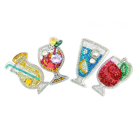 Diamond Painting Keychains - Drinks 4 Pack