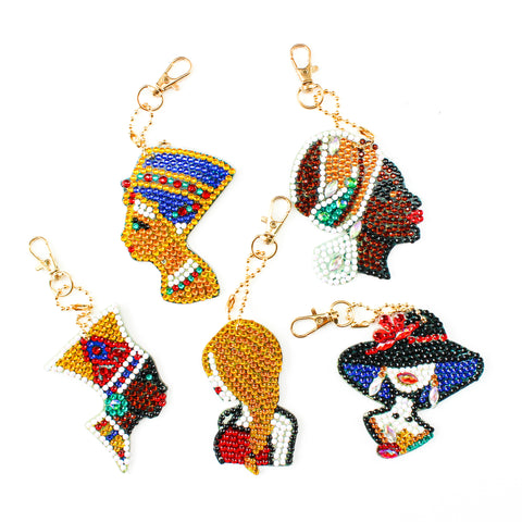 Diamond Painting Keychains - Ladies 5 Pack