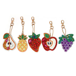 Diamond Painting Keychains - Fruit 5 Pack