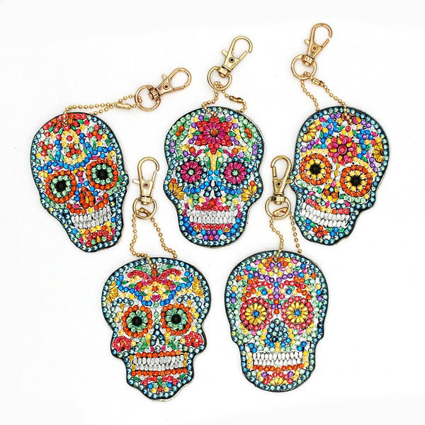 Diamond Painting Keychains - Skulls 5 Pack