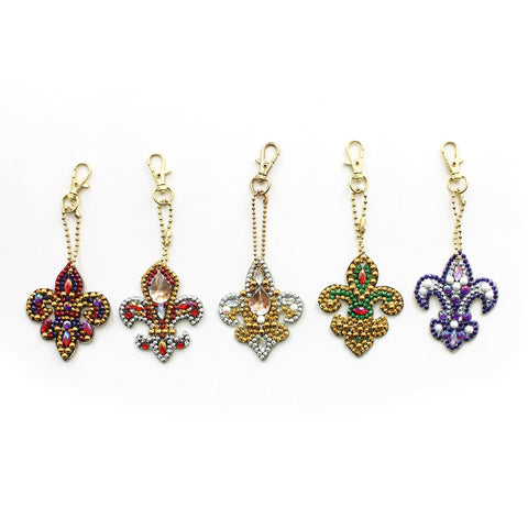 Diamond Painting Keychains - Fleur-de-lis 5 Pack