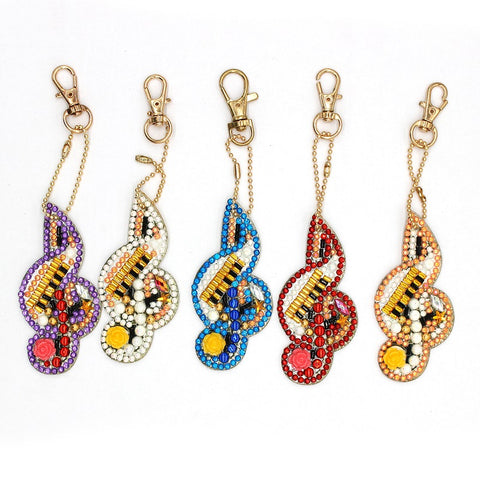 Diamond Painting Keychains - Music notes 5 Pack