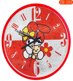 Diamond Painting Clocks - Red and White Bunny with Flower